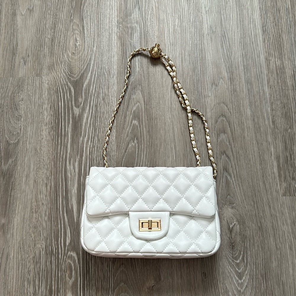 White Quilted Leather Bag